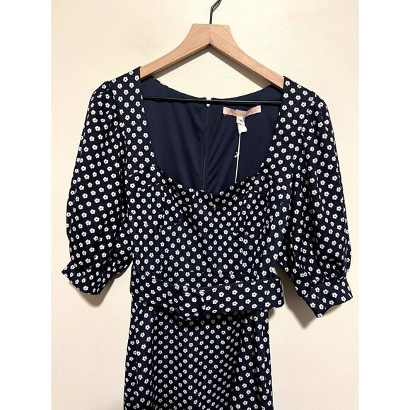 NWT Hutch Jenessa Polka Dot Mini Dress Mod Floral Navy Women's Size 6 - Picture 4 of 13